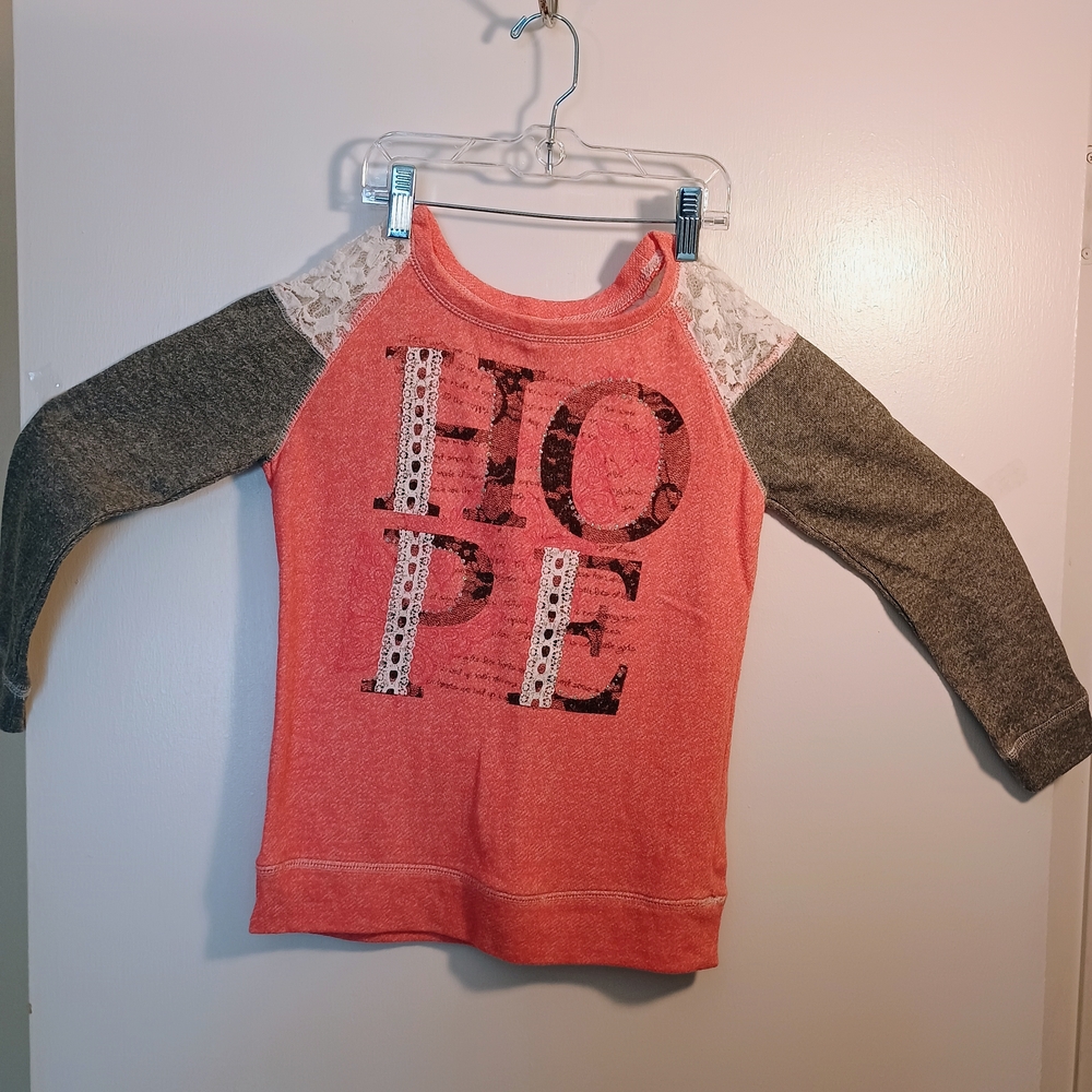 Kids Hope Graphic Shirt - Coral and Gray